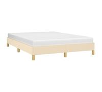 vidaXL Estructura de Cama Matrimonial Somier Tapizado Dormitorio Base Habitación Muebles Mobiliario Hogar Cuarto Descanso de Tela Crema 160x200 cm