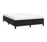 vidaXL Estructura de Cama Matrimonial Somier Tapizado Dormitorio Habitación Muebles Mobiliario Cuarto Descanso de Terciopelo Negra 140x200 cm