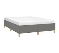 vidaXL Estructura de Cama Matrimonial Somier Tapizado Dormitorio Habitación Muebles Mobiliario Cuarto Descanso de Tela Gris Oscuro 140x190 cm