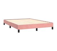 vidaXL Estructura de Cama Matrimonial Somier Tapizado Dormitorio Habitación Muebles Mobiliario Cuarto Descanso de Terciopelo Rosa 140x200 cm