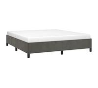 vidaXL Estructura de Cama Matrimonial Somier Tapizado Dormitorio Habitación Muebles Mobiliario Cuarto Descanso de Terciopelo Gris Oscuro 180x200 cm