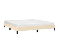 vidaXL Estructura de Cama Matrimonial Somier Tapizado Dormitorio Habitación Muebles Mobiliario Cuarto Descanso Tela Color Crema 180x200 cm