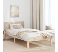 vidaXL Estructura de Cama Minimalista de Madera de Pino para 1 Persona | Acabado Natural 80 X 200 cm Montaje Simple Muebles de Dormitorio Individual Compacto Duradero