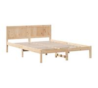 vidaXL Estructura de Cama Minimalista de Madera Sólida de Pino para 1 Persona | Acabado Natural 150 X 200 cm Muebles de Dormitorio de Montaje Simple