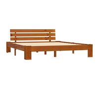 vidaXL Estructura de Cama Mobiliario Casa Clásica Práctica Cómoda Moderna Robusta y Duradera Sin Colchón Marrón Miel 180x200cm Madera Maciza Pino