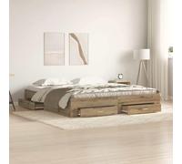 vidaXL Cama con cajones Madera de ingeniería Roble Artisan 180x200 cm