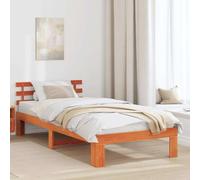 vidaXL Estructura de Cama Moderna de Madera 100 x 200 cm Marrón Encerado Duradera Muebles de Dormitorio Fácil de ensamblar Soporta kg Ideal para Adultos Unisex Comodidad Estilo Interior Madera Minima