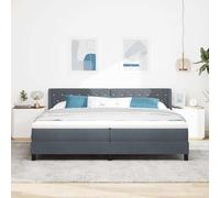 vidaXL Estructura de Cama Moderna de Terciopelo para Colchón Doble Gris Oscuro | Listones de Contrachapado Sólidos Patas Fuertes Diseño Tapizado Elegante Base de Muebles para Dormitorio
