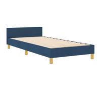 vidaXL Estructura de Cama Moderna en Tela Azul 100X200 cm con diseño de Bloques de Diamante y Muebles Interiores Elegantes para colchones Individuales