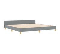 vidaXL Estructura de Cama Moderna Gris Claro con Cabecero Acolchado | 200 x cm Madera de Haya Sólida Diseño Sofá Multifuncional Muebles Estiloso para Adultos Cama Cómoda Tamaño Queen.