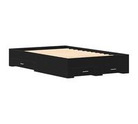 vidaXL Cama con cajones Madera de ingeniería Roble Negro 120x200 cm