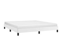 vidaXL Estructura de Cama Mueble Acolchado Dormitorio Tapizada Habitación Base Individual Descanso Hogar Casa de Cuero Sintético Blanco 180x200 cm