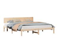 vidaXL Estructura de Cama con Cabecero 180 x 200 cm de Madera de Pino, Super Resistente, Estilo Minimalista, Mueble para Dormitorio Compacto, Plataforma para Adultos, Elegante y Duradero