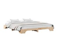 vidaXL Estructura de Cama de Madera Sólida de Pino Natural | Diseño Durable de 200 cm Ideal para Adultos, Uso en el Dormitorio, Estilo Minimalista, Construcción Resistente, Muebles Básicos, Base de C