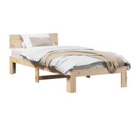 vidaXL Estructura de Cama con cabecera 90X200 cm Madera de Pino Estilo Minimalista solución de Almacenamiento Interior Individual sin Box Spring Cama de Plataforma Moderna Resistente