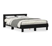 vidaXL Estructura de Cama Negra Roble Negro Madera 140 x 190 cm Duradera