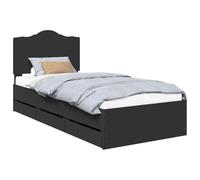vidaXL Estructura de Cama Negro 100 x 200 cm Madera Ingenieril, Ideas de Muebles para Dormitorio, Rectangular, Moderno y Que Ahorra Espacio con un diseño contemporáneo, Minimalista y soluciones de al