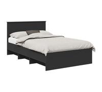 vidaXL Estructura de Cama Negro 120 x 123 cm Madera de ingeniería, Marco de Cama Rectangular de Madera, Muebles Modernos para Dormitorio, soluciones de sueño duraderas, diseño Minimalista para Decora