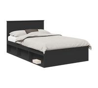 vidaXL Estructura de Cama Negro 120 x 190 cm Madera de ingeniería, Dormitorio Moderno, Diseño Rectangular con Materiales Duraderos para una Decoración del Hogar Estilosa y Funcional, para Cualquier E