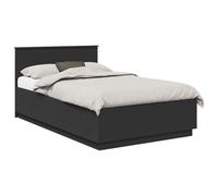 vidaXL Estructura de Cama Negro 120 x 190 cm Madera de ingeniería, Juego de Muebles para Dormitorio Moderno, Diseño Rectangular, Materiales Duraderos, Incluye Puertos USB para Carga Conveniente
