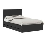 vidaXL Estructura de Cama Negro 120 x 190 cm Madera Ingenieril, Juego de Dormitorio Moderno, Estructura de Cama contemporánea, Muebles Elegantes, Soporte ergonómico del colchón