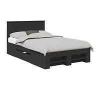 vidaXL Estructura de Cama Negro 120 x 200 cm Madera de ingeniería, Muebles de Dormitorio, diseño Rectangular, Estilo Moderno, Materiales duraderos, para hogar contemporáneo, Organiza tu Espacio
