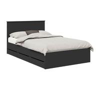vidaXL Estructura de Cama Negro 120 x 200 cm Madera Ingenieril, Cama Moderna, Marco Rectangular, almacén Oculto, Simple, Muebles Interiores, decoración de Dormitorio, Estilo Minimalista