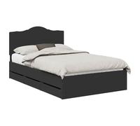 vidaXL Estructura de Cama Negro 120 x 200 cm Madera Ingenieril, Ideas de Muebles para Dormitorio, Rectangular, Moderno y Que Ahorra Espacio con un diseño contemporáneo, Minimalista y soluciones de al