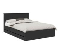 vidaXL Estructura de Cama Negro 140 x 190 cm Madera Ingenieril, Cama Moderna, Marco Rectangular, almacén Oculto, Simple, Muebles Interiores, decoración de Dormitorio, Estilo Minimalista