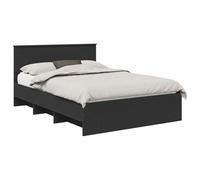 vidaXL Estructura de Cama Negro 140 x 200 cm Madera de ingeniería, Marco de Cama Rectangular de Madera, Muebles Modernos para Dormitorio, soluciones de sueño duraderas, diseño Minimalista para Decora
