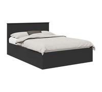vidaXL Estructura de Cama Negro 150 x 200 cm Madera de ingeniería, Cama Moderna Elegante, Madera Resistente, Base listonada con Estilo, diseño Minimalista, Dormitorio