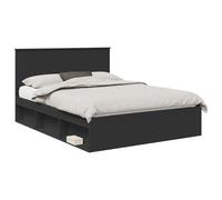 vidaXL Estructura de Cama Negro 150 x 200 cm Madera de Pino Macizo, Iluminación Moderna Rectangular, Muebles Elegantes, decoración Elegante, Ropa de Cama cómoda