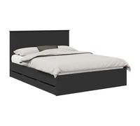 vidaXL Estructura de Cama Negro 150 x 200 cm Madera Ingenieril, Juego de Dormitorio Moderno, Estructura de Cama contemporánea, Muebles Elegantes, Soporte ergonómico del colchón