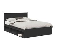 vidaXL Estructura de cama 160 x 200 cm Negro – Madera de ingeniería, diseño rectangular