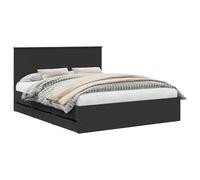 vidaXL Estructura de Cama Negro 160 x 200 cm Madera Ingenieril, Cama Rectangular Moderna, Juego Elegante para el Dormitorio, Muebles Minimalistas, Soporte ergonómico, ¡Dormir con Estilo