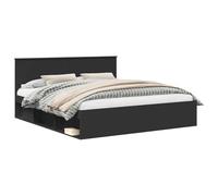 vidaXL Estructura de cama 200 x 200 cm Negro – Madera de ingeniería, diseño moderno