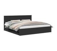 vidaXL Estructura de Cama Negro 200 x 200 cm Madera Ingenieril, Cama Moderna, diseño Minimalista, Mueble Rectangular, Pieza Funcional, Almacenamiento Oculto, solución para Dormir