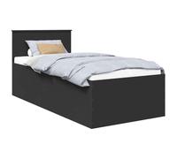 vidaXL Estructura de Cama Negro 75 x 190 cm Madera de ingeniería, Dormitorio, Rectangular, Muebles y Accesorios Modernos y duraderos para una Vida Minimalista, Elegante y Funcional