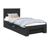 vidaXL Estructura de Cama Negro 80 x 200 cm Madera de ingeniería, Muebles de Dormitorio, diseño Rectangular, Estilo Moderno, Materiales duraderos, para hogar contemporáneo, Organiza tu Espacio