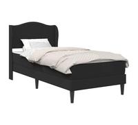 vidaXL Estructura de Cama Negro 90 x 190 cm Cuero sintético, Cama Minimalista, Marco Rectangular de Cuero sintético, cabecera cómoda, fácil de Limpiar, Resistente a Manchas