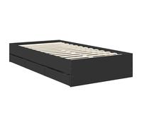 vidaXL Estructura de Cama Negro 90 x 190 cm Madera Ingenieril, Ideas de Muebles para Dormitorio, Rectangular, Moderno y Que Ahorra Espacio con un diseño contemporáneo, Minimalista y soluciones de ALM