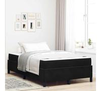 vidaXL Estructura de Cama Negro y Blanco y Negro 120 x 200 cm, Marco de Cama Elegante, diseño Moderno, Soporte Resistente, colchón de Espuma Rectangular, Mueble cómodo para el Dormitorio