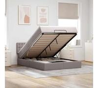 vidaXL Estructura de Cama otomana colchón Tela Gris Pardo 140x190cm, Marco de Cama, Marco de Cama otomana, Marco de Cama con Almacenamiento Debajo de la Cama