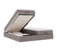 vidaXL Estructura de Cama otomana colchones Tela Gris Pardo 160x200cm, Marco de Cama, Marco de Cama otomana, Marco de Cama con Almacenamiento Debajo de la Cama