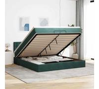 vidaXL Estructura de Cama otomana colchones Terciopelo Verde Oscuro