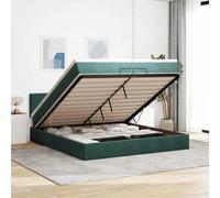 vidaXL Estructura de Cama otomana colchones Terciopelo Verde Oscuro