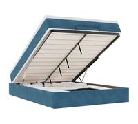 vidaXL Estructura de Cama otomana con colchón Azul Oscuro 140x200 cm, Marco de Cama, Marco de Cama otomana, Marco de Cama con Almacenamiento Debajo de la Cama