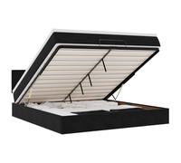 vidaXL Estructura de cama otomana con colchón negro 180x200cm, marco de cama, marco de cama otomana, marco de cama con almacenamiento debajo de la cama