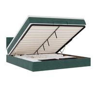 vidaXL Estructura de Cama otomana con colchón Verde Oscuro 160x200 cm, Marco de Cama, Marco de Cama otomana, Marco de Cama con Almacenamiento Debajo de la Cama
