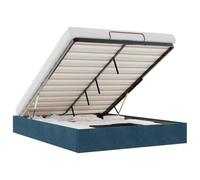 vidaXL Estructura de cama otomana 140x200 cm Azul oscuro sin colchón con almacenamiento